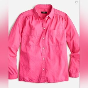 J. Crew Garment-Dyed Cotton Poplin Utility Shirt - Pink